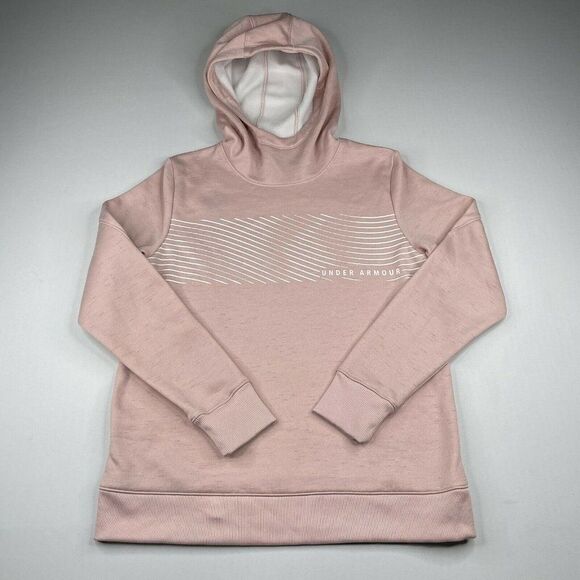 UNDER ARMOUR Loose Fleece Pullover Hoodie Light Pink - Picture 1 of 5